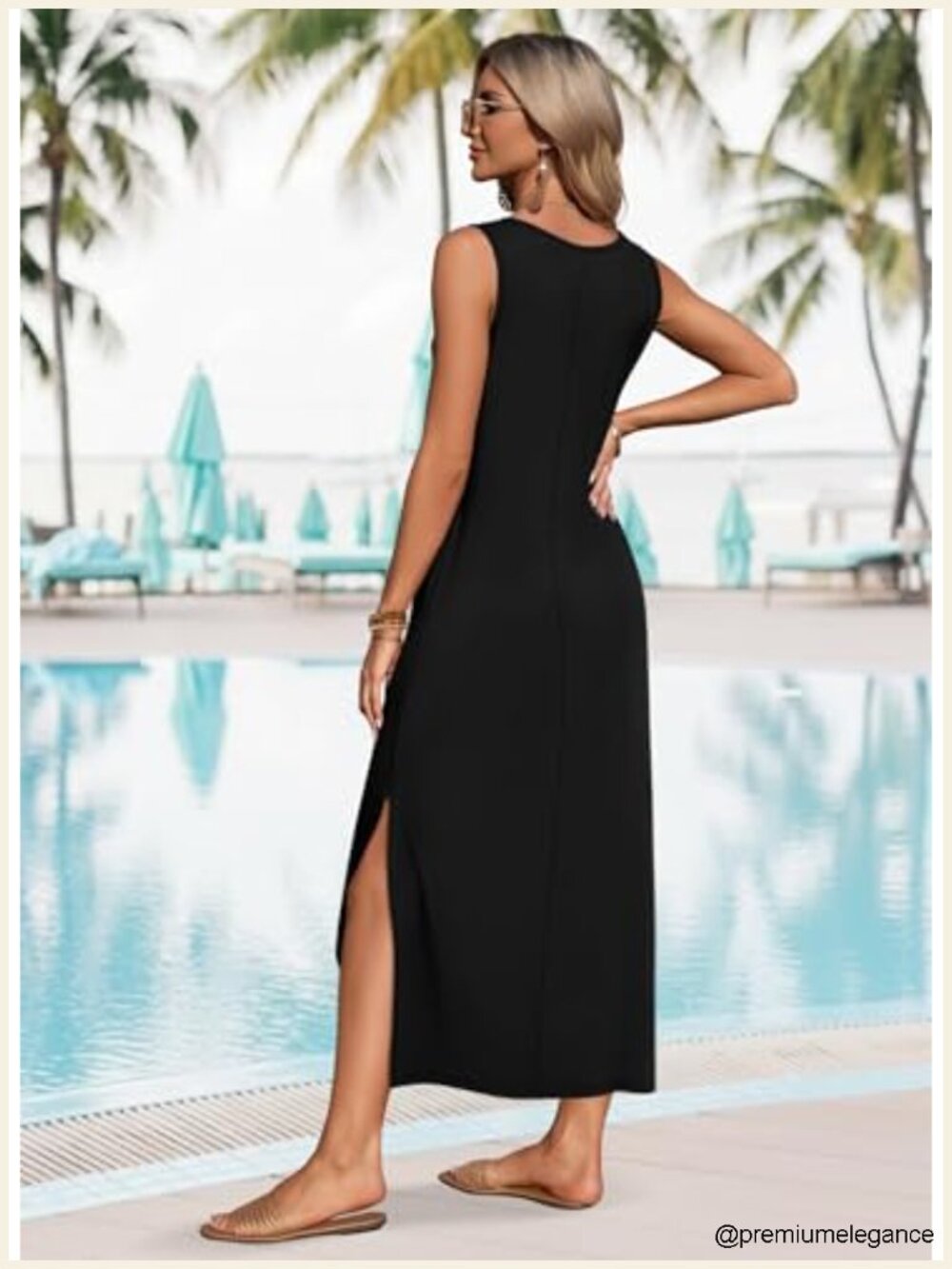 Sleeveless Maxi Dress with Pockets Summer Sundress Boho S-3XL - Picture 5 of 6